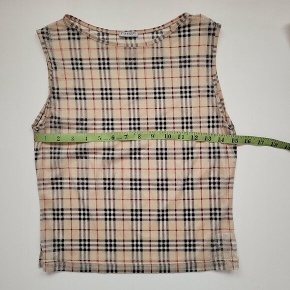 BURBERRY LONDON Vintage Nova Check Sheer Cropped Tank Top - Size: S - Picture 8 of 10
